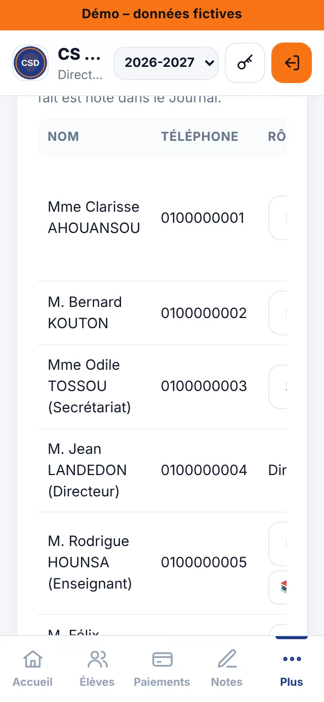 Comptes des parents validés