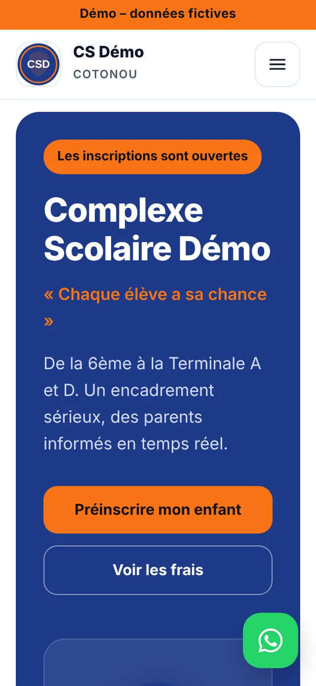 Le site de l'école, à ses couleurs